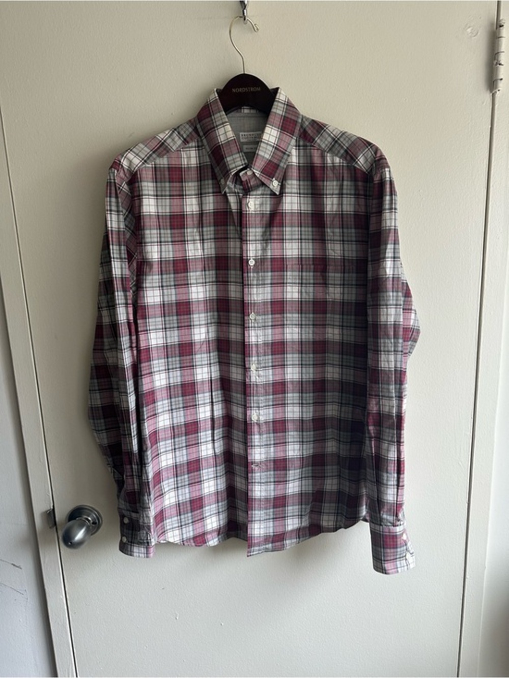Brunello Cucinelli  Slim Fit Plaid Button-Down US L